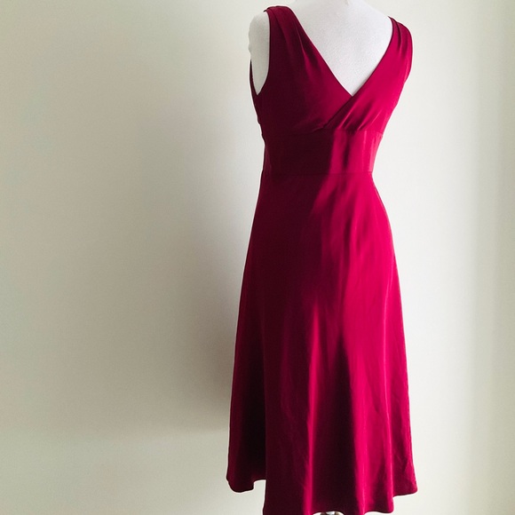 J. Crew Elegant Red Satin Midi Dress - Picture 4 of 5